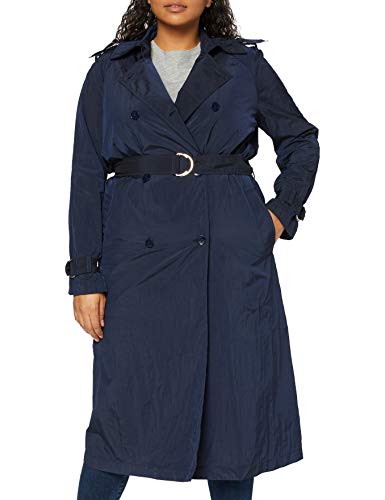Tommy Hilfiger Ingrid Tech Trench Abrigo, Azul (Peacoat 443), 42 (Talla del Fabricante: Large) para Mujer