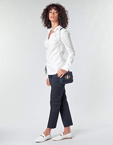 Tommy Hilfiger Jenna Shirt LS Camisa Regular fit, Blanco (Classic White), 42 (talla fabricante: 12) para Mujer