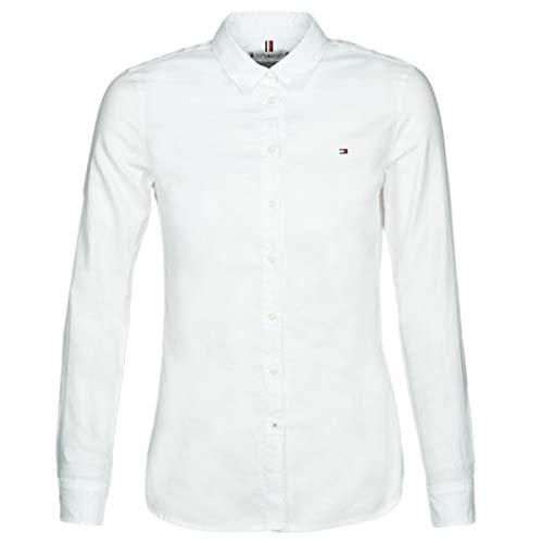 Tommy Hilfiger Jenna Shirt LS Camisa Regular fit, Blanco (Classic White), 42 (talla fabricante: 12) para Mujer