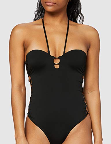 Tommy Hilfiger Laced Bandeau Sujetador, Negro, M para Mujer