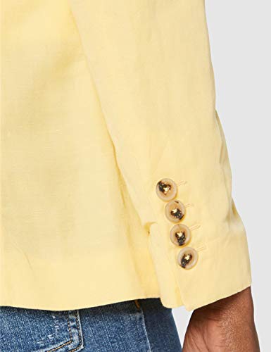 Tommy Hilfiger Linen Tencel SB Blazer Chaqueta de Traje, Amarillo (Sunray Zfb), 38 para Mujer