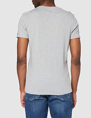 Tommy Hilfiger Logo Camiseta de Cuello Redondo,Perfecta para El Tiempo Libre, Gris (Grey Heather), XL para Hombre