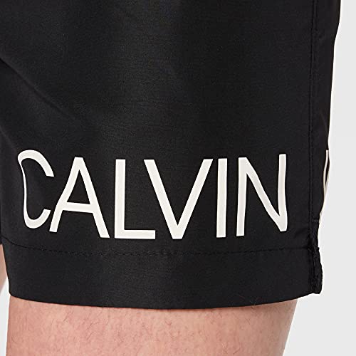 Tommy Hilfiger Medium Drawstring-Side Bañador de natación, Negro (Black 001), L para Hombre