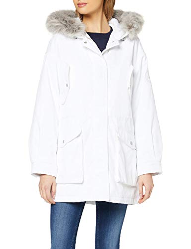 Tommy Hilfiger Miller Insulated Parka Abrigo, Blanco (White Ybr), Talla única (Talla del Fabricante: L-XL) para Mujer