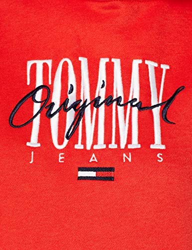 Tommy Hilfiger Modern Logo Hoodie chaqueta punto, Rojo (Flame Scarlet 667), XX-Small para Mujer