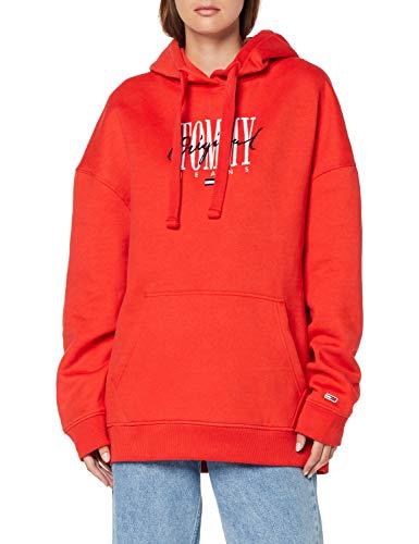 Tommy Hilfiger Modern Logo Hoodie chaqueta punto, Rojo (Flame Scarlet 667), XX-Small para Mujer