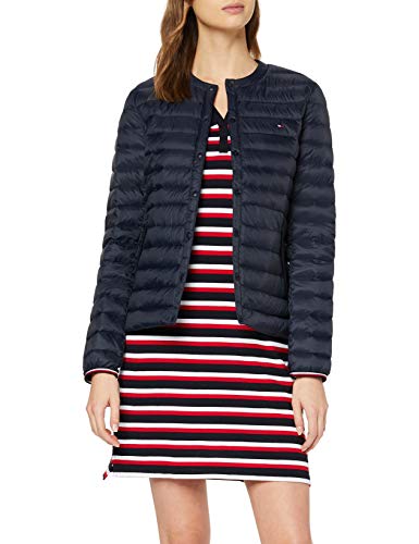 Tommy Hilfiger Mujer Bella LW Down Collarless Jkt Parka Not Applicable, Azul (Desert Sky Dw5), 44 (Talla del Fabricante: XX-Large)