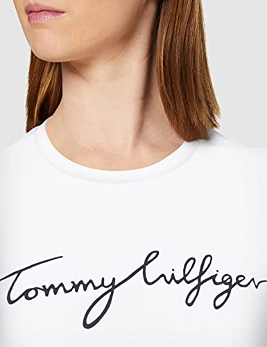 Tommy Hilfiger Mujer Heritage Crew Neck Graphic Tee Camiseta Not Applicable, Blanco (Classic White 100), XX-Small