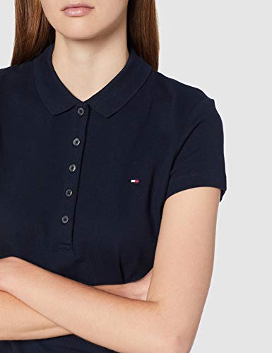Tommy Hilfiger Mujer Heritage Slim Polo Dress Vestido Not Applicable, Azul (Midnight 403), Medium