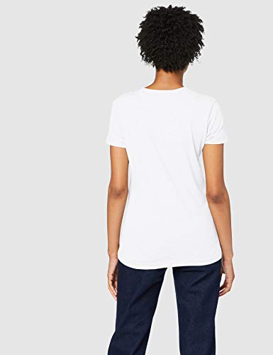 Tommy Hilfiger Mujer Heritage V-nk tee Camiseta Not Applicable, Blanco (Classic White 100), Small