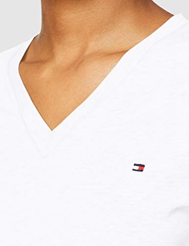 Tommy Hilfiger Mujer Heritage V-nk tee Camiseta Not Applicable, Blanco (Classic White 100), Small