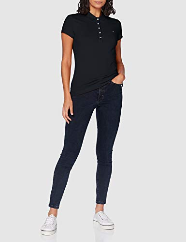 Tommy Hilfiger New Chiara Str Pq Polo SS, Medianoche (Midnight), XXL para Mujer