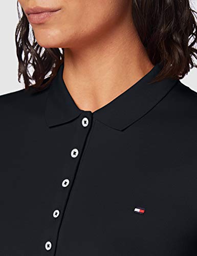 Tommy Hilfiger New Chiara Str Pq Polo SS, Medianoche (Midnight), XXL para Mujer