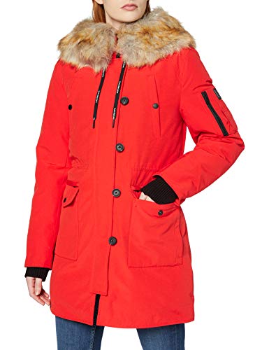 Tommy Hilfiger Olivia MW Down Hoode Abrigo, Rojo (Flame Scarlet), Medium para Mujer