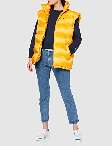 Tommy Hilfiger Oversized Vest Chaleco deportivo, Amarillo (Artisans Gold 705), Large para Mujer