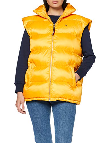Tommy Hilfiger Oversized Vest Chaleco deportivo, Amarillo (Artisans Gold 705), Large para Mujer