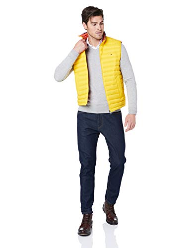 Tommy Hilfiger Packable Down Vest Chaqueta, Amarillo (Sulphur 716), Large para Hombre