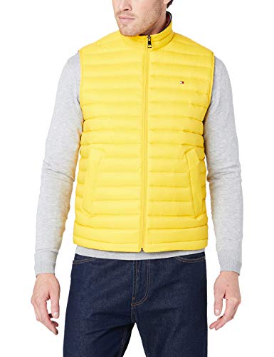 Tommy Hilfiger Packable Down Vest Chaqueta, Amarillo (Sulphur 716), Large para Hombre