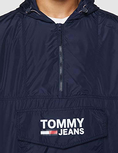 Tommy Hilfiger Pop Over Anorak 55 capa, Azul marino, Large para Hombre