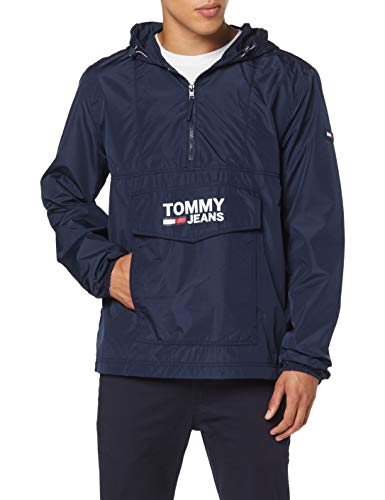 Tommy Hilfiger Pop Over Anorak 55 capa, Azul marino, Large para Hombre