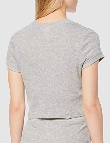 Tommy Hilfiger S/S Crew Neck Camiseta, Gris (Grey Heather 020), S para Mujer