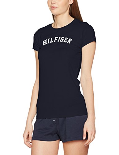 Tommy Hilfiger SS tee Print Camiseta, Azul (Navy Blazer 416), XS para Mujer
