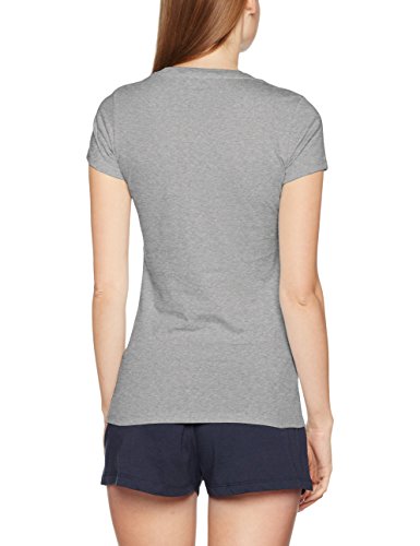Tommy Hilfiger SS tee Print Camiseta, Gris (Grey Heather 004), S para Mujer