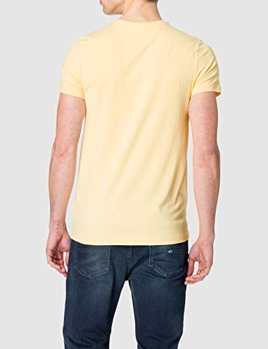 Tommy Hilfiger Stretch Slim FIT tee Camiseta, Amarillo Delicado, M para Hombre