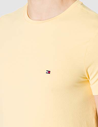 Tommy Hilfiger Stretch Slim FIT tee Camiseta, Amarillo Delicado, M para Hombre