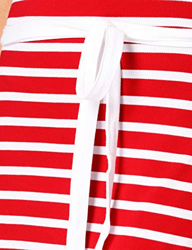 Tommy Hilfiger Stripe Regular Midi Polo Dress Vestido Informal, Classic Breton STP/Primario Rojo, M para Mujer