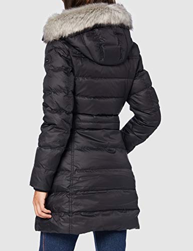 Tommy Hilfiger TH ESS Tyra Down Coat with Fur Chaqueta, Black, L para Mujer