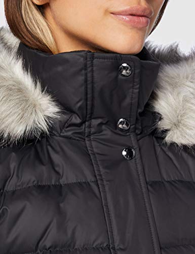 Tommy Hilfiger TH ESS Tyra Down Coat with Fur Chaqueta, Black, M para Mujer