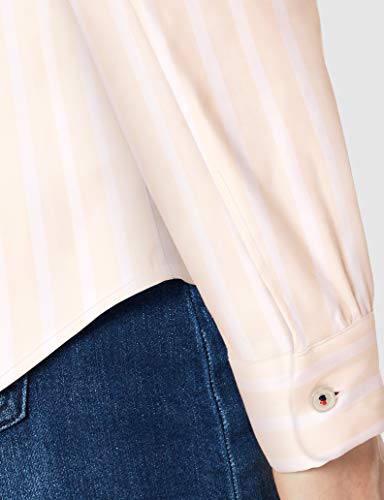 Tommy Hilfiger TH Essential Shirt LS W1 Camisa, Rosa (Bitonal STP/Pale Pink 03c), 90 (Talla del Fabricante: 34) para Mujer