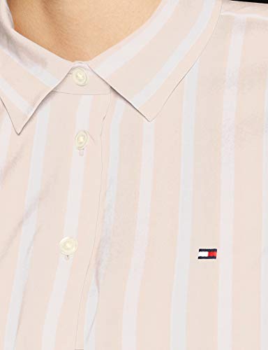 Tommy Hilfiger TH Essential Shirt LS W1 Camisa, Rosa (Bitonal STP/Pale Pink 03c), 90 (Talla del Fabricante: 34) para Mujer