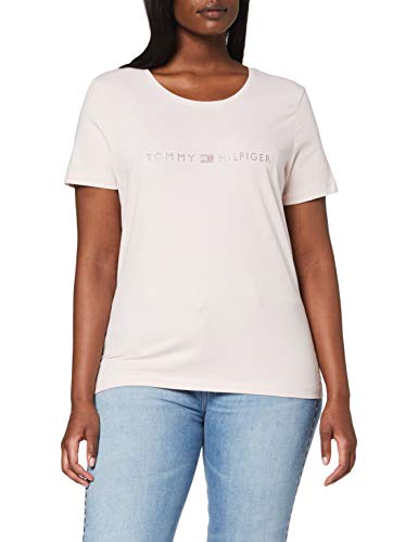 Tommy Hilfiger Tiara Regular Round-nk tee SS Camiseta, Rosa (Pale Pink Tjp), 42 (Talla del Fabricante: X-Large) para Mujer