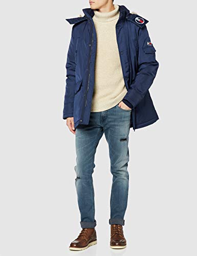 Tommy Hilfiger TJM Tech Parka Chaqueta, Azul (Black Iris), L para Hombre