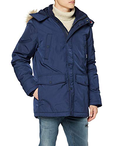 Tommy Hilfiger TJM Tech Parka Chaqueta, Azul (Black Iris), L para Hombre