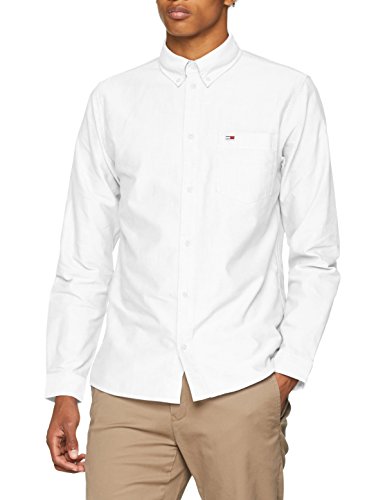 Tommy Hilfiger Tommy Classics Camisa, Weiß (Classic White 100), Medium para Hombre