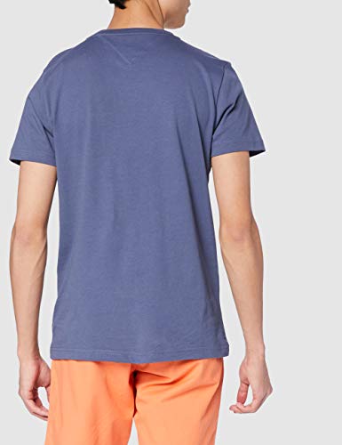 Tommy Hilfiger Tommy Logo tee Camiseta Deporte, Faded Indigo, Large para Hombre