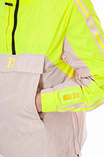 Tommy Hilfiger X Lewis Hamilton Colorblock - Chaqueta para hombre de color amarillo fluorescente y beige amarillo XS