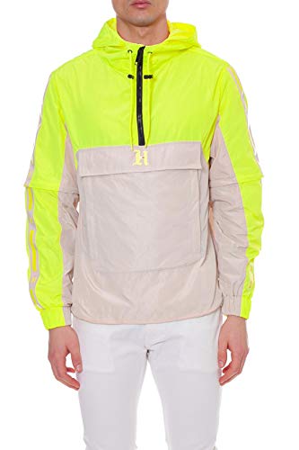 Tommy Hilfiger X Lewis Hamilton Colorblock - Chaqueta para hombre de color amarillo fluorescente y beige amarillo XS