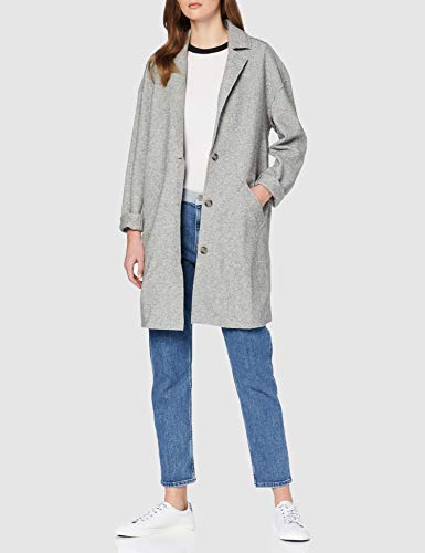 Tommy Jeans Mujer COAT 18 Abrigo Manga Larga Gris (Light Grey Htr) 40 (Talla del fabricante: X-Large)