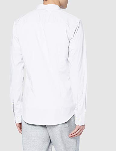 Tommy Jeans Original Stretch Camisa, Blanco (Classic White 100), Large para Hombre