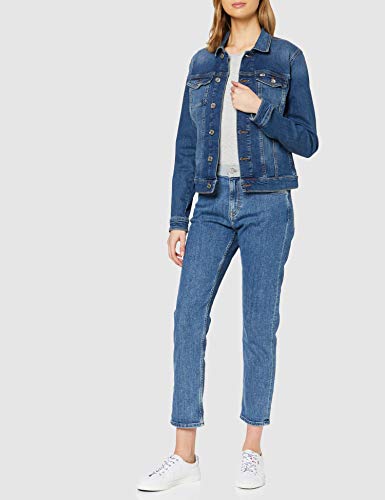 Tommy Jeans Slim Trucker Jacket Ady Chaqueta, Azul (Audrey Mid Bl Str 1a5), 32 (Talla del Fabricante: XX-Small) para Mujer
