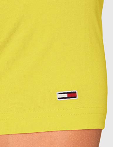 Tommy Jeans TJM Straight Logo tee Camisa, Amarillo Valle, M para Hombre