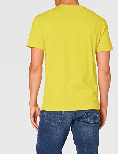 Tommy Jeans TJM Straight Logo tee Camisa, Amarillo Valle, M para Hombre