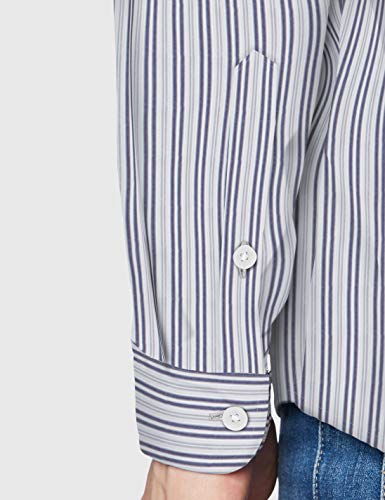 Tommy Jeans TJM Stripe Stretch Poplin Shirt Camisa, Azul (Twilight Navy/Multi), XX-Large para Hombre