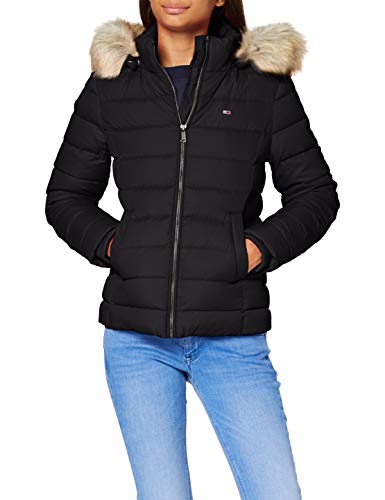 Tommy Jeans Tjw Basic Hooded Down Jacket Chaqueta, Negro (Black), XXS para Mujer