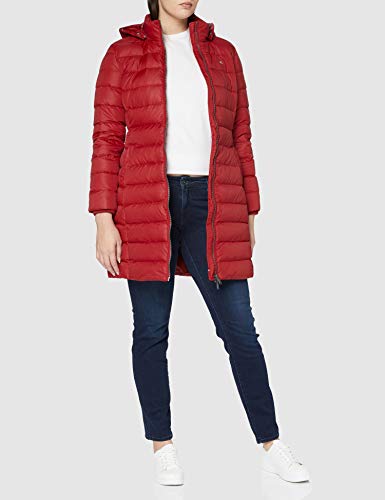 Tommy Jeans TJW Essential Hooded Down Coat Chaqueta, Rojo Vino, S para Mujer