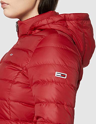 Tommy Jeans TJW Essential Hooded Down Coat Chaqueta, Rojo Vino, S para Mujer